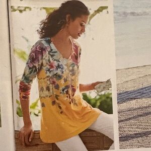 Soft Surroundings Multicolor Floral Tunic